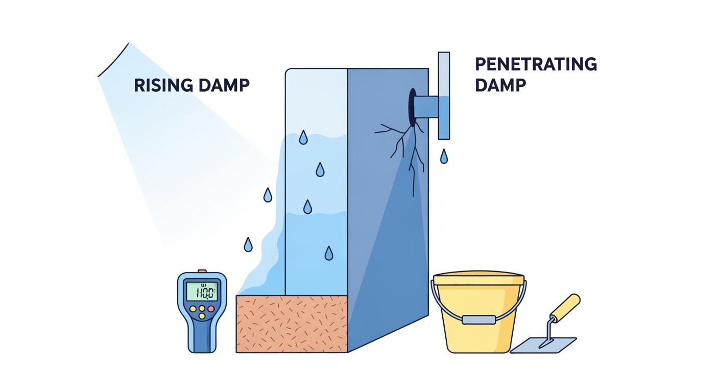 Seeing Signs of Damp on Your Walls? Understand the Difference Between Rising and Penetrating Damp & Find the Right Fix.