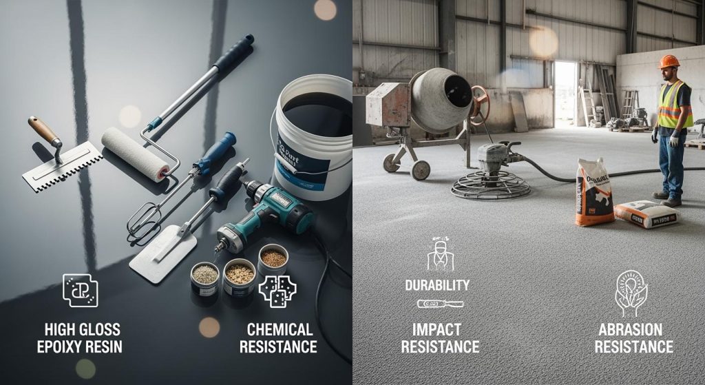 Comparing Epoxy and Floor Hardener for Industrial Use