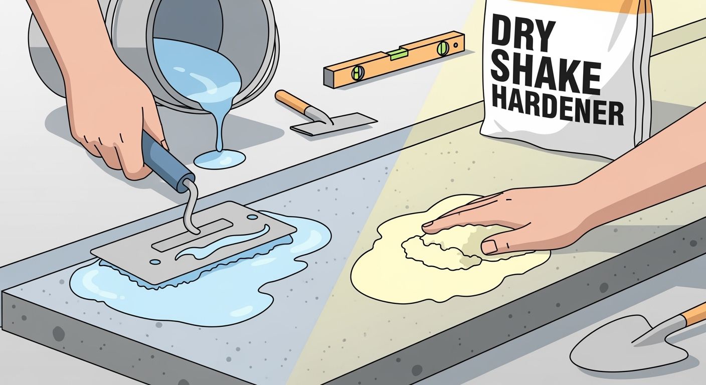 The Best Choice for Concrete Slabs Liquid Hardeners or Dry Shake