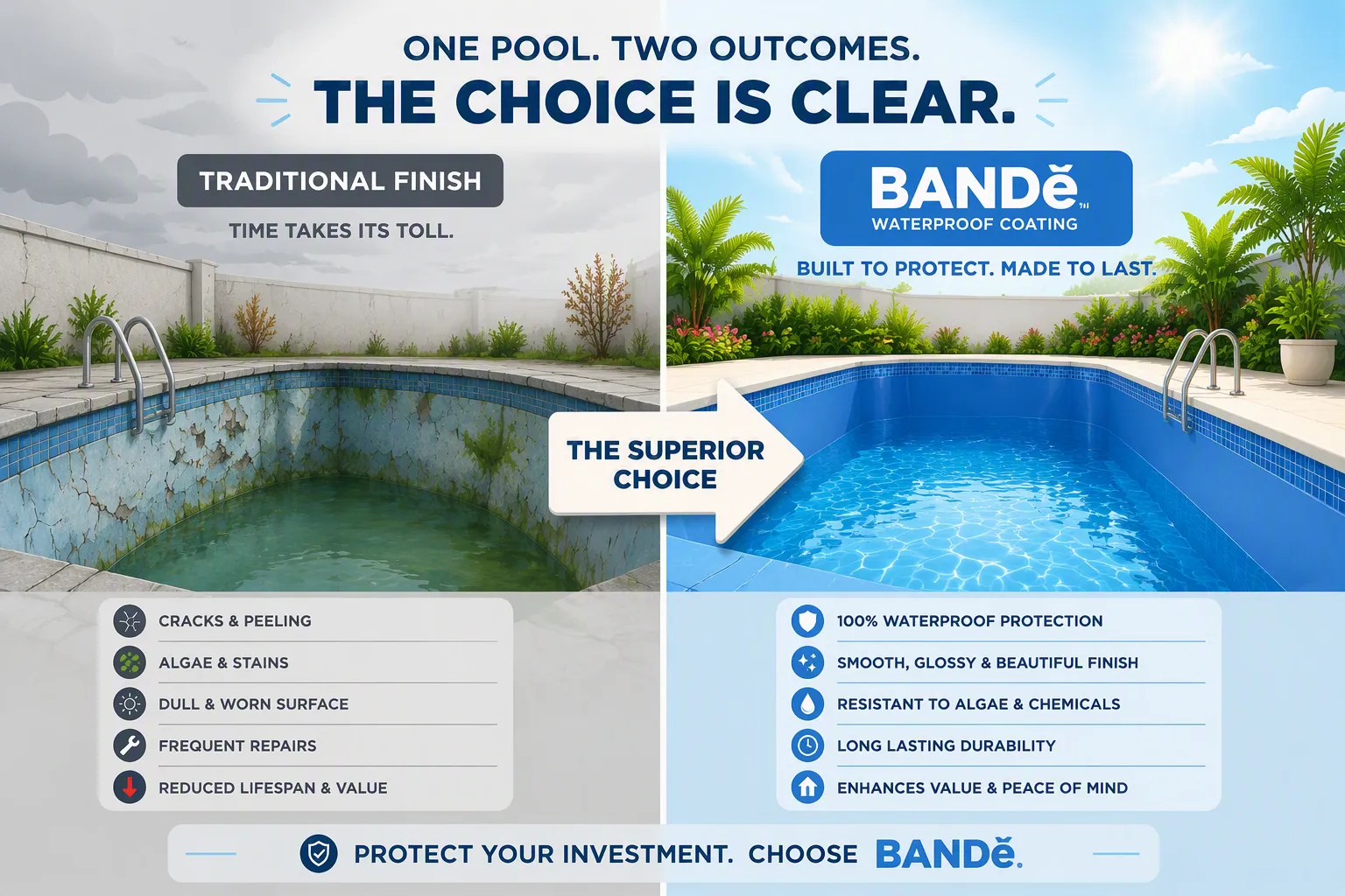 Why BANDě Waterproof Coating Outperforms Other Pool Finishes