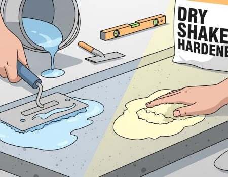 The Best Choice for Concrete Slabs Liquid Hardeners or Dry Shake